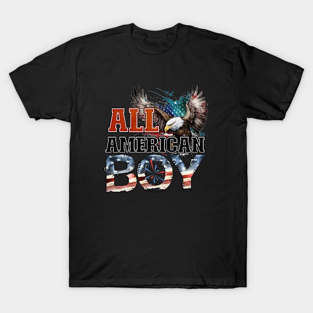 All American Boy | 4th of July | Independence Day | Memorial Day Celebration T-Shirt by Vanglorious Joy